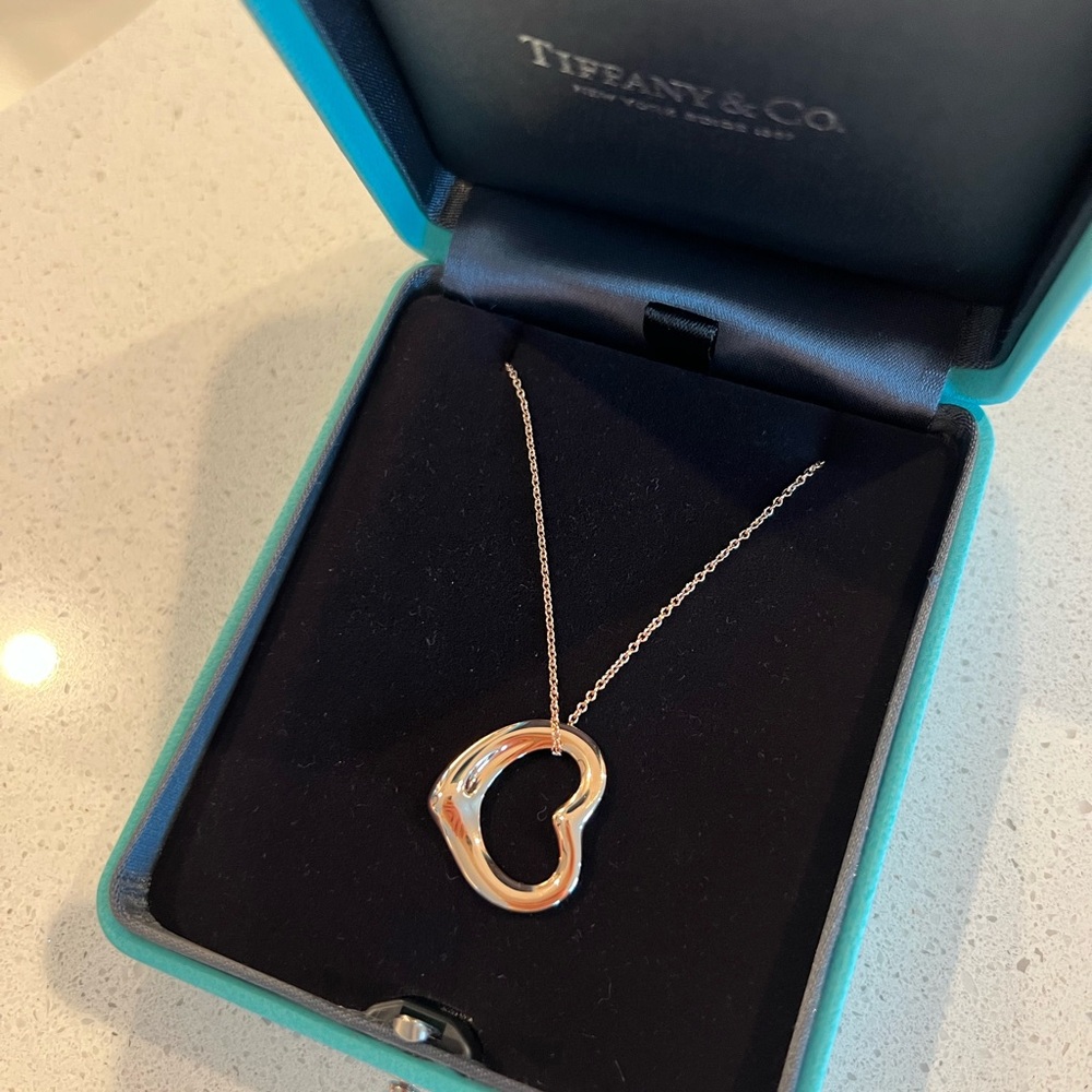 Tiffany & Co. Open Heart Pendant Necklace